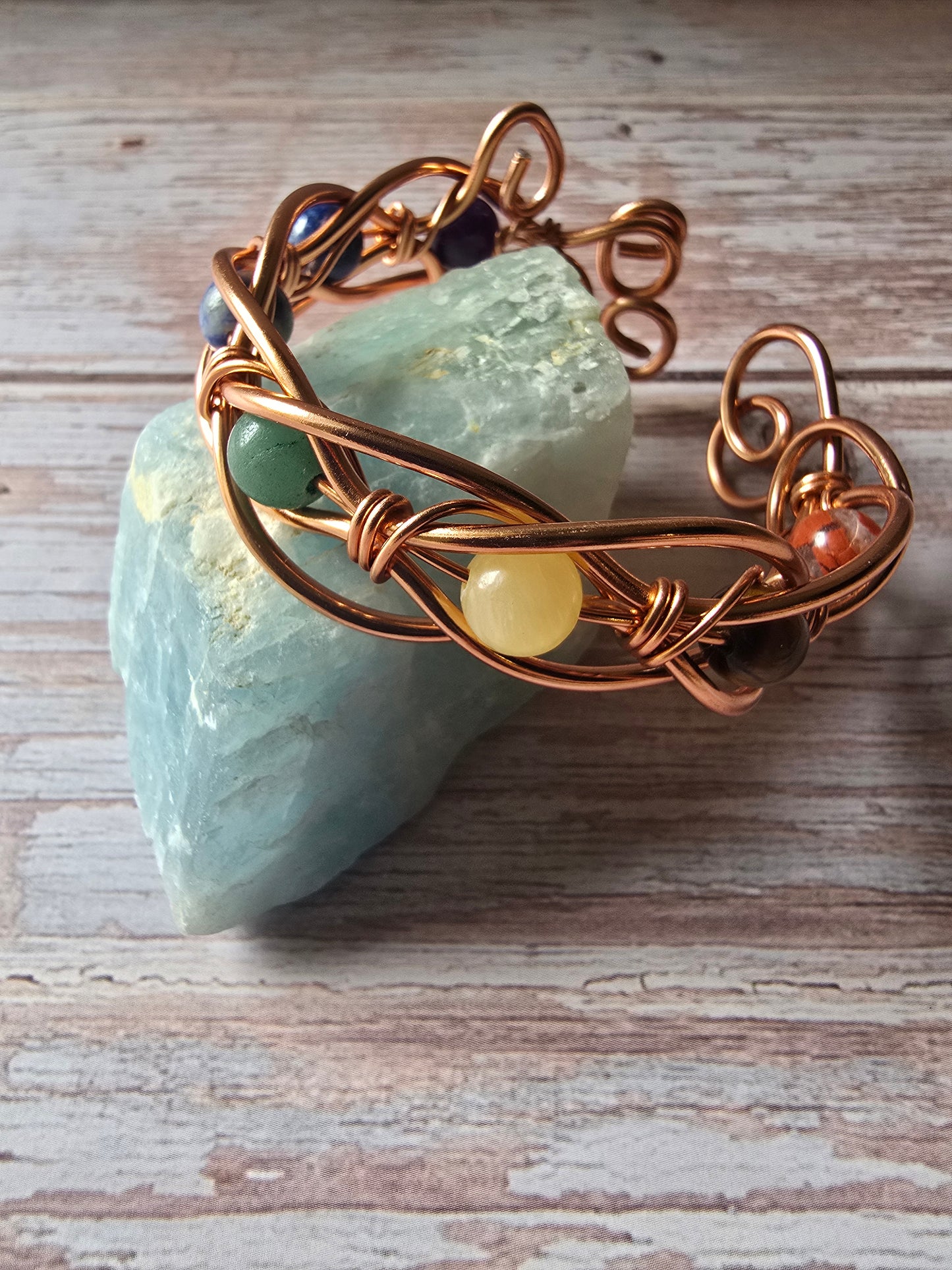 Align 7 Chakra Wire-Wrapped Bracelet – Balance • Energy • Alignment
