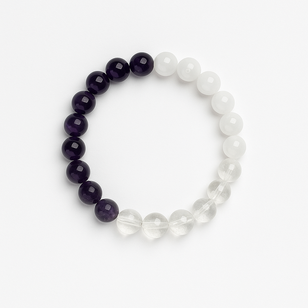 👑 Crown Chakra Bracelet – Clarity • Connection • Divine Peace